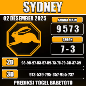 PREDIKSI TOGEL SYDNEY 02 DESEMBER 2025