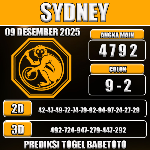 PREDIKSI TOGEL SYDNEY 09 DESEMBER 2025