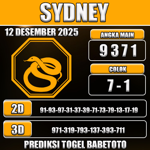 PREDIKSI TOGEL SYDNEY 12 DESEMBER 2025