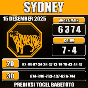 PREDIKSI TOGEL SYDNEY 15 DESEMBER 2025
