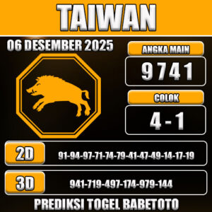 PREDIKSI TOGEL TAIWAN 06 DESEMBER 2025