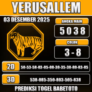PREDIKSI TOGEL YERUSALLEM 03 DESEMBER 2025