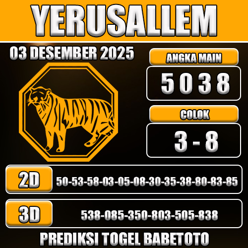 PREDIKSI TOGEL YERUSALLEM 03 DESEMBER 2025