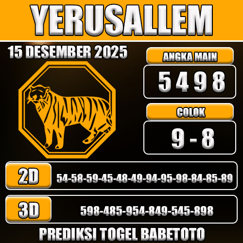 PREDIKSI TOGEL YERUSALLEM 15 DESEMBER 2025