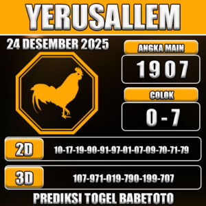 PREDIKSI TOGEL YERUSALLEM 24 DESEMBER 2025